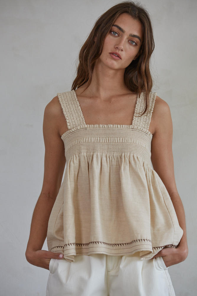 Elsi Babydoll Linen Tank