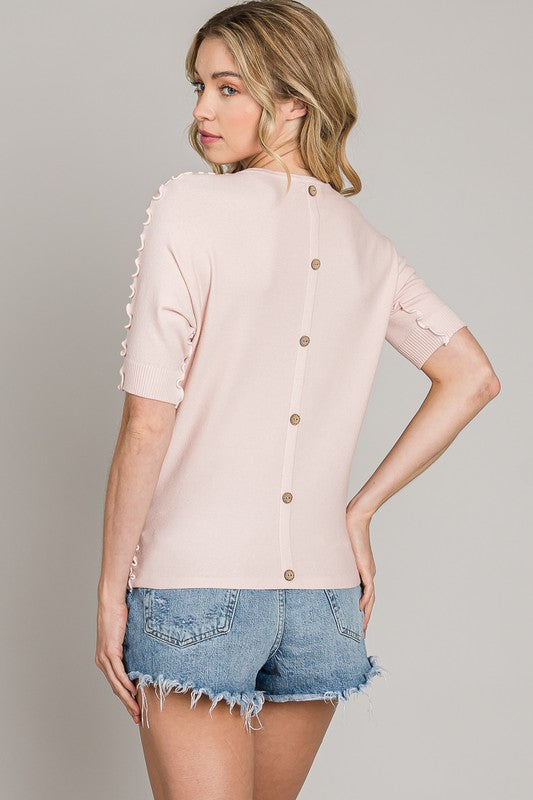 Rowan Button Back Top