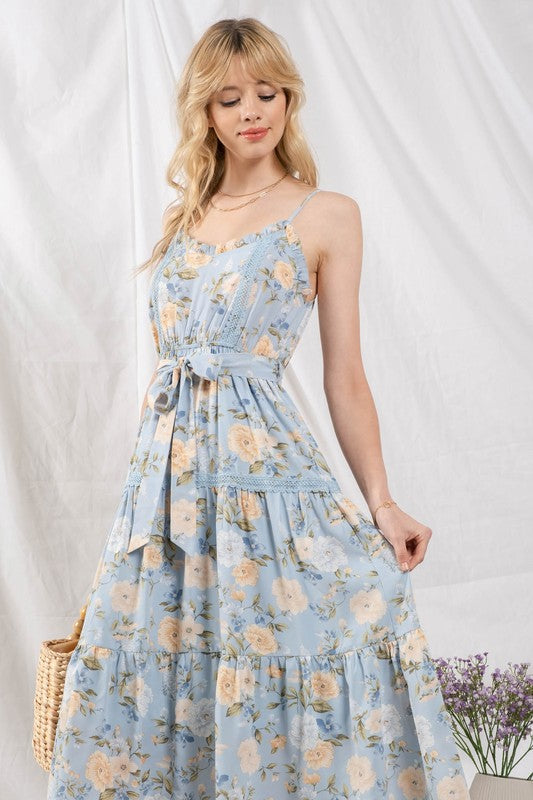 Ash Lace & Floral Midi Dress